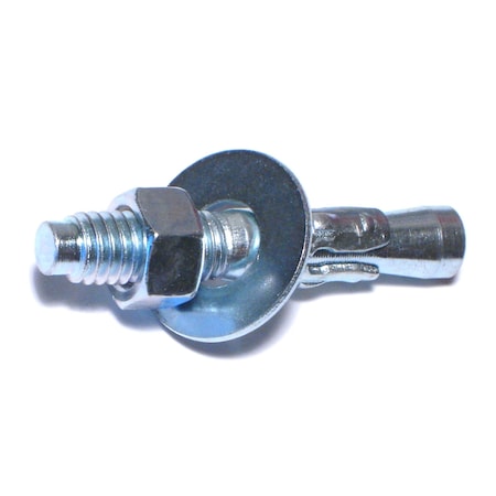 Midwest Fastener Wedge Anchor, 3/8" Dia., 2-1/4" L, Steel Zinc Plated, 25 PK 06732
